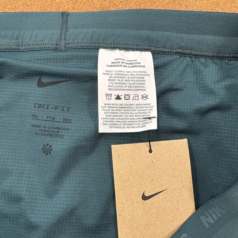 Nike Stride Running Shorts Mens XXL 2XL 7" Lined Drawstring Athletic Teal - Picture 4 of 5